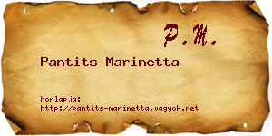Pantits Marinetta névjegykártya